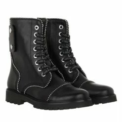 Zadig & Voltaire Joe - Smooth Cowskin & Studs Pipping Black Bottes De Motard