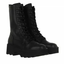 Nubikk Fara Noir Black Leather Bottes De Motard