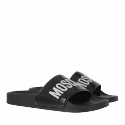 MOSCHINO Sabotd Pool25 Pvc Logo Bianco Claquette