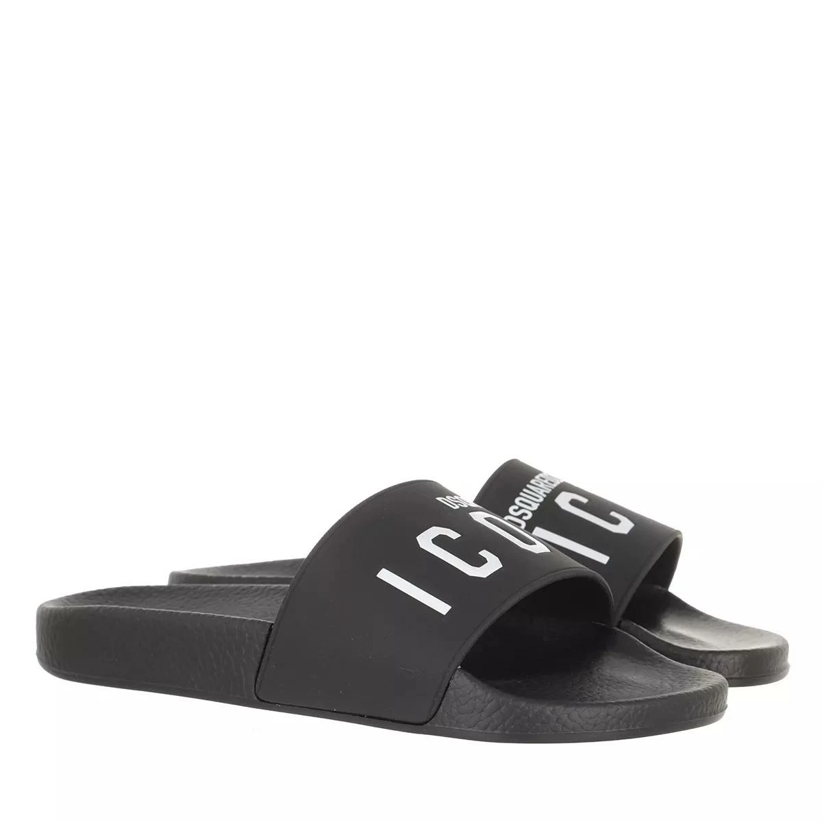 DSQUARED2 Logo Print Slides Black Claquette 3 DSQUARED2 Logo Print Slides Black Claquette