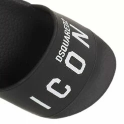 DSQUARED2 Logo Print Slides Black Claquette 12 DSQUARED2 Logo Print Slides Black Claquette -Pas Cher Fashionette Magasin A0162829 Dsquared2 3