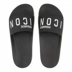 DSQUARED2 Logo Print Slides Black Claquette 13 DSQUARED2 Logo Print Slides Black Claquette -Pas Cher Fashionette Magasin A0162829 Dsquared2 4