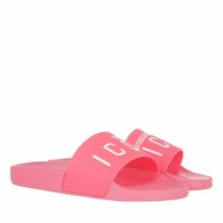 DSQUARED2 Logo Print Slides Rosa Claquette