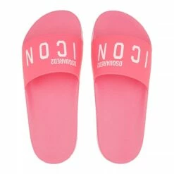 DSQUARED2 Logo Print Slides Rosa Claquette 9 DSQUARED2 Logo Print Slides Rosa Claquette -Pas Cher Fashionette Magasin A0162830 Dsquared2 4