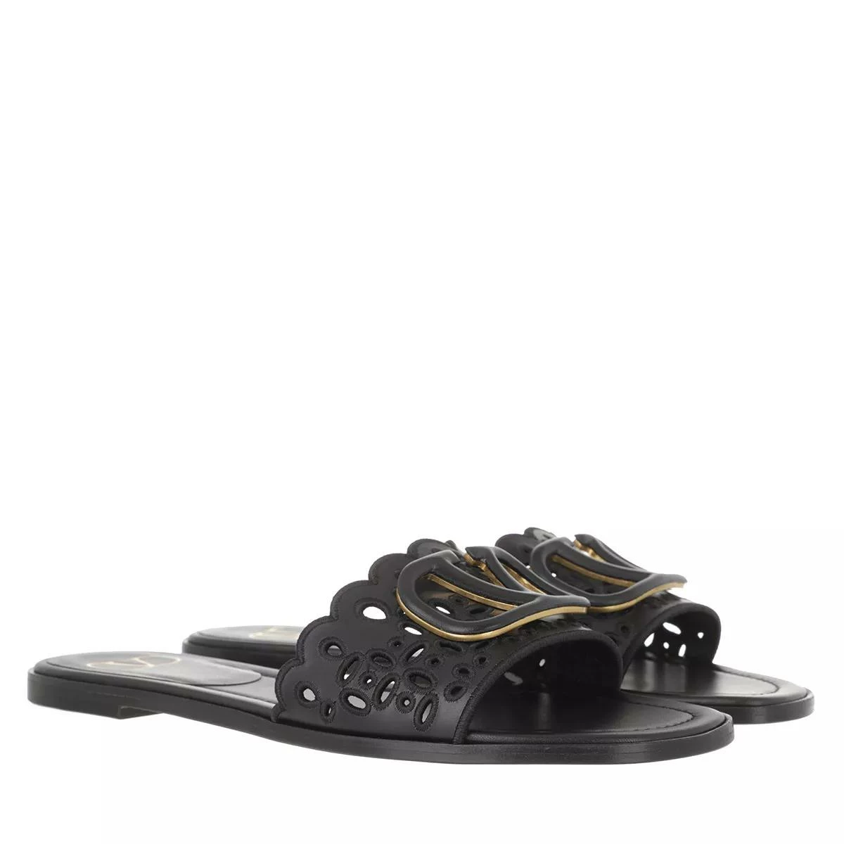 Valentino Garavani Signature VLogo Flat Sandals Black Claquette 3 Valentino Garavani Signature VLogo Flat Sandals Black Claquette