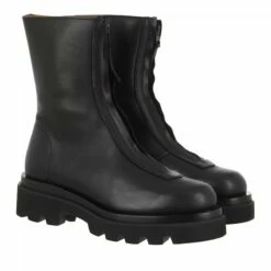 Boots With Zipper Front And Track Sole Black Bottine