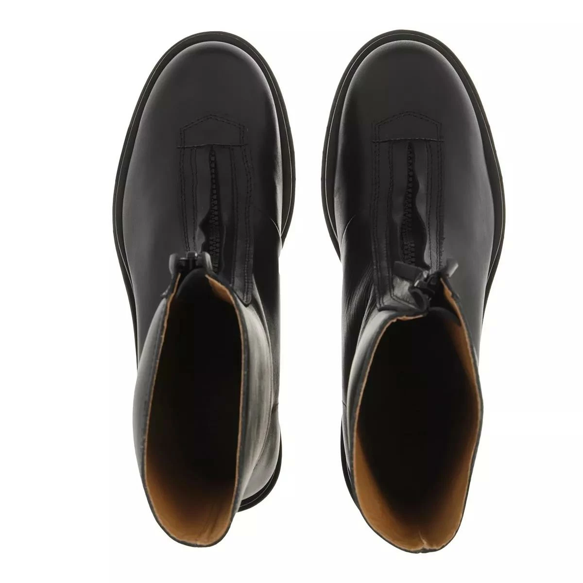 Boots With Zipper Front And Track Sole Black Bottine 3 Boots With Zipper Front And Track Sole Black Bottine – Image 2