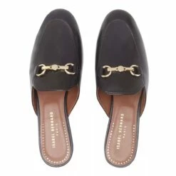 Isabel Bernard Vendôme Fleur Calfskin Leather Slipper Loafers Black Mule -Pas Cher Fashionette Magasin A0167871 IsabelBernard Position 5