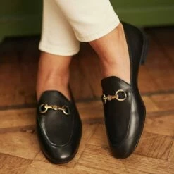 Isabel Bernard Vendôme Fleur Calfskin Leather Loafers Black Mocassin -Pas Cher Fashionette Magasin A0167875 IsabelBernard