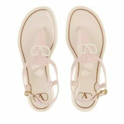 Valentino Garavani V Logo Signature Flat Sandal Rubber Rose Sandale 9 Valentino Garavani V Logo Signature Flat Sandal Rubber Rose Sandale -Pas Cher Fashionette Magasin A0171980 ValentinoGaravani position 4