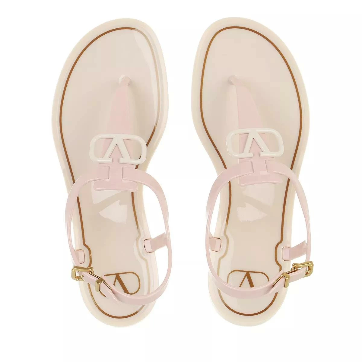 Valentino Garavani V Logo Signature Flat Sandal Rubber Rose Sandale 6 Valentino Garavani V Logo Signature Flat Sandal Rubber Rose Sandale â Image 4