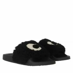 Coach Ulla Shearling Slide Black Claquette