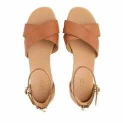 Ugg W Eugenia Tan Leather Espadrille -Pas Cher Fashionette Magasin A0176790 UGG position 4