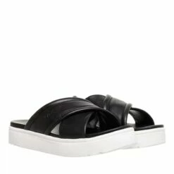 Ugg W Zayne Crossband Black Leather Claquette