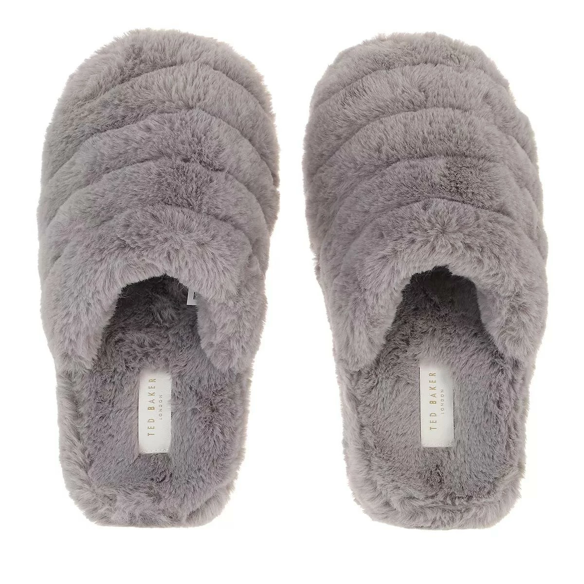 Ted Baker LOPSEY Faux Fur Mule Slipper Light Grey Pantoufle 6 Ted Baker LOPSEY Faux Fur Mule Slipper Light Grey Pantoufle – Image 4