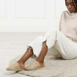 MICHAEL Michael Kors Janis Slipper Camel Pantoufle -Pas Cher Fashionette Magasin A0178989 MichaelMichaelKors 0738