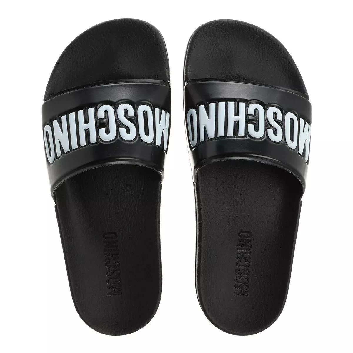 MOSCHINO Sabotd Pool25 Pvc Logo Nero Bianco Claquette 6 MOSCHINO Sabotd Pool25 Pvc Logo Nero Bianco Claquette – Image 4