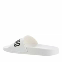 MOSCHINO Sabotd Pool25 Pvc Logo Bianco Nero Claquette -Pas Cher Fashionette Magasin A0182678 Moschino position 2