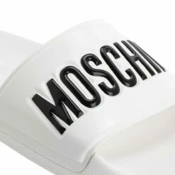 MOSCHINO Sabotd Pool25 Pvc Logo Bianco Nero Claquette -Pas Cher Fashionette Magasin A0182678 Moschino position 3