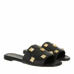 Valentino Garavani Roman Stud Sandals Leather Black Claquette