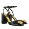 Valentino Garavani Ankle Strap Block Heels Black Escarpin