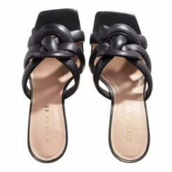 Coach Kellie Leather Sandal Black Sandale -Pas Cher Fashionette Magasin A0185556 5