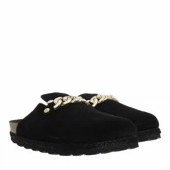 Cloq Velour Gold Noir Mule