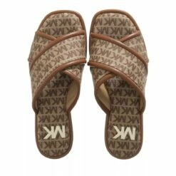 MICHAEL Michael Kors Gideon Slide Beige/Ebony Claquette -Pas Cher Fashionette Magasin A0190027 MichaelMichaelKors position 4