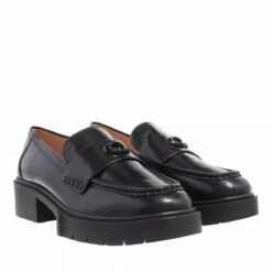 Coach Leah Leather Loafer Black Mocassin