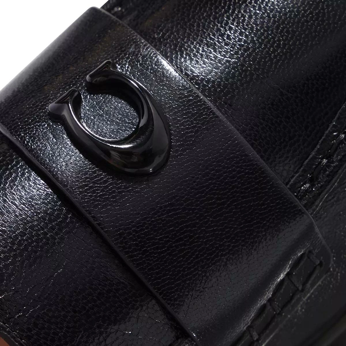 Coach Leah Leather Loafer Black Mocassin 6 Coach Leah Leather Loafer Black Mocassin – Image 4