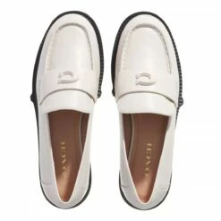 Coach Leah Leather Loafer Chalk Mocassin -Pas Cher Fashionette Magasin A0204200 Coach position 6