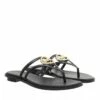 MICHAEL Michael Kors Hampton Flat Sandal Black Claquette -Pas Cher Fashionette Magasin A0204572 PACKSHOT SIDEFRONT 000000