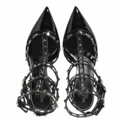 Valentino Garavani Rockstud Ankle Strap Pumps Black/Transparent Escarpin -Pas Cher Fashionette Magasin A0218241 1