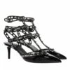 Valentino Garavani Rockstud Ankle Strap Pumps Black/Transparent Escarpin 1 Valentino Garavani Rockstud Ankle Strap Pumps Black/Transparent Escarpin -Pas Cher Fashionette Magasin A0218241