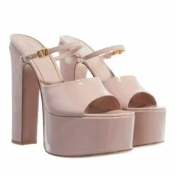 Devant 37 Valentino Garavani Sandals With Platform Vg Tango Heels Cinnamon Rose Talon Haut