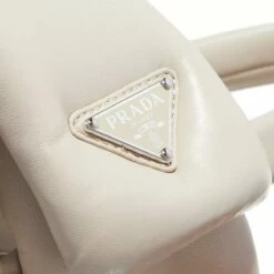 Prada Soft Wedge Sandals In Padded Nappa Leather Beige Claquette -Pas Cher Fashionette Magasin A0218583 2