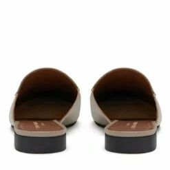 Isabel Bernard Vendôme Fleur Calfskin Leather Slipper Loafers Taupe Mule -Pas Cher Fashionette Magasin A0218733 PACKSHOT BACK