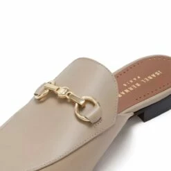 Isabel Bernard Vendôme Fleur Calfskin Leather Slipper Loafers Taupe Mule -Pas Cher Fashionette Magasin A0218733 PACKSHOT DETAIL