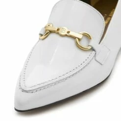 Isabel Bernard Vendôme Margaux Calfskin Patent Leather Loafers White Mocassin -Pas Cher Fashionette Magasin A0218734 PACKSHOT DETAIL
