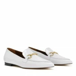 Isabel Bernard Vendôme Margaux Calfskin Patent Leather Loafers White Mocassin