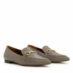 Isabel Bernard Vendôme Margaux Calfskin Patent Leather Loafers Taupe Mocassin