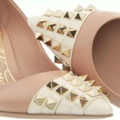 Valentino Garavani Rockstud Pumps Beige Escarpin -Pas Cher Fashionette Magasin A0218859 2
