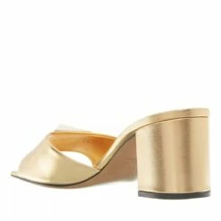 Valentino Garavani Leather Mules Gold Mule -Pas Cher Fashionette Magasin A0218860 1