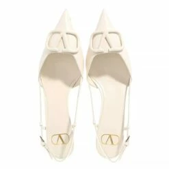 Valentino Garavani VLogo Slingback Pumps Beige Escarpin 9 Valentino Garavani VLogo Slingback Pumps Beige Escarpin -Pas Cher Fashionette Magasin A0218863 3