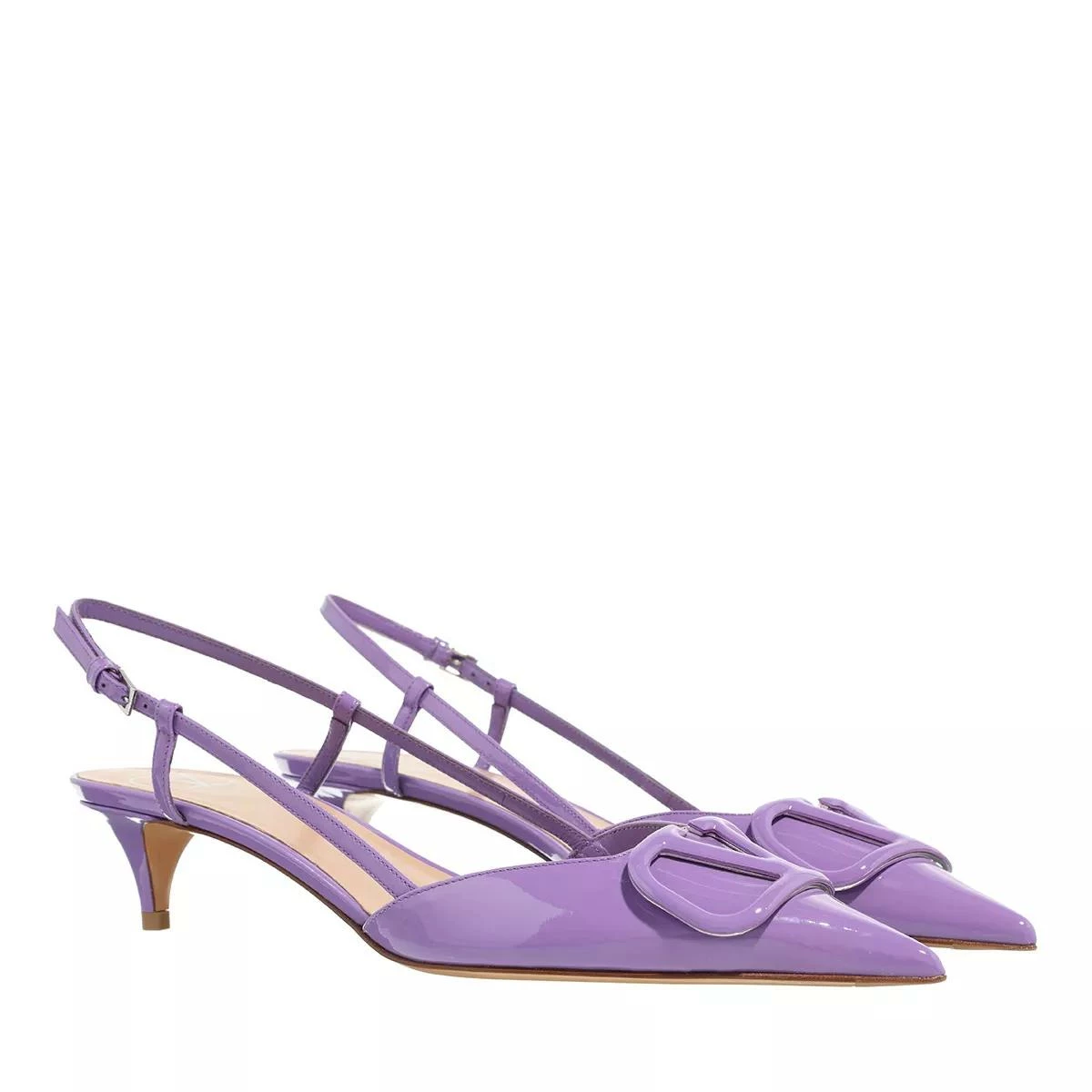 Valentino Garavani Sling Back Leather Glicine Escarpin 3 Valentino Garavani Sling Back Leather Glicine Escarpin