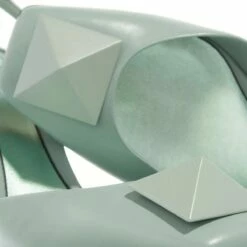 Valentino Garavani One Stud Square Toe Pumps Green Escarpin -Pas Cher Fashionette Magasin A0218889 18