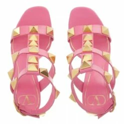 Valentino Garavani Roman Stud Women Leather Pink/Feminine Sandale 9 Valentino Garavani Roman Stud Women Leather Pink/Feminine Sandale -Pas Cher Fashionette Magasin A0218889 7