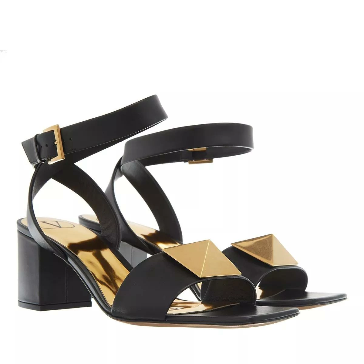 Valentino Garavani One Stud 60 Leather Sandals Black Sandale à Lanières 3 Valentino Garavani One Stud 60 Leather Sandals Black Sandale à Lanières