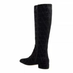 Valentino Garavani V Logo Type Square Toe Boots Black Botte -Pas Cher Fashionette Magasin A0218893 1