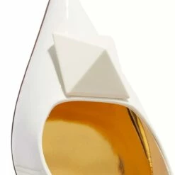 Valentino Garavani One Stud Slip On Pumps Ivory Escarpin -Pas Cher Fashionette Magasin A0218923 3